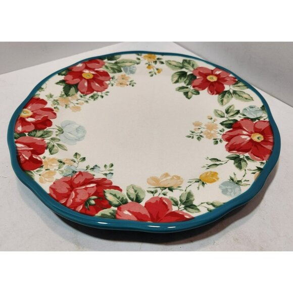 Pioneer Woman Vintage Floral Teal Replacement Stoneware Dinner Plate 10 1/2" - Picture 5 of 7